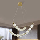 Lustra LED suspendata cu telecomanda FAUSTO, 49W, lumina Rece/Calda/Neutra, Dimabila,Inaltime Reglabila, Auriu