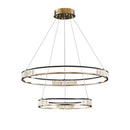 Lustra LED suspendata cu telecomanda si cristal ROGER 100W, 2 Cercuri, lumina Rece/Calda/Neutra, Dimabila, Auriu Lucios, Inaltime Reglabila Lustre LED Cristal Default Title Alessandro Design