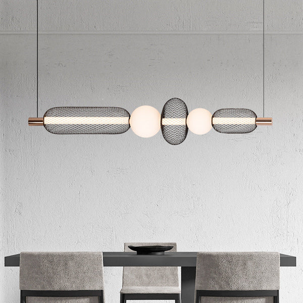 Lustra LED Suspendata LM551/5BK, 28W, Lumina 3000/4000/6000K, Negru, Inaltime Reglabila