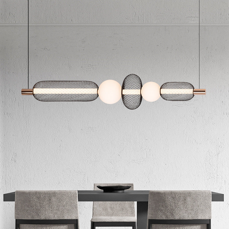 Lustra LED Suspendata LM551/5BK, 28W, Lumina 3000/4000/6000K, Negru, Inaltime Reglabila