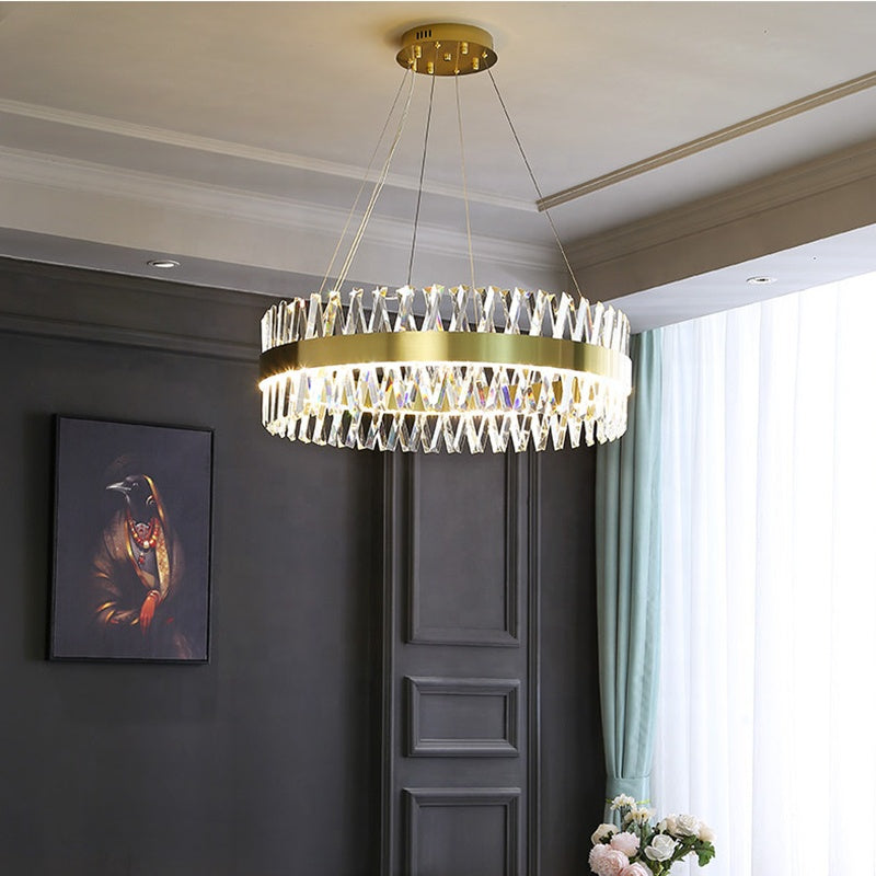 Candelabru LED Alessandro cu Telecomandă, 68W, Dimabil, 3000K/4000K/6000K,Diametru 60cm, Auriu