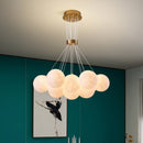 Lustra MODERNA, tip Pendul, LOFT Bagliore, Glob, 9xE27, Inaltime Reglabila, Auriu