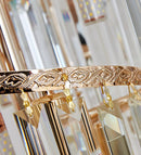 Candelabru Cristal CC800/700X2100GD, 33xE14, Diametru 70cm, Inaltime 210cm, Auriu Lucios, Inaltime Reglabila, Design Elegant