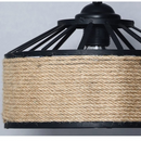 Lustra Vintage LV300/400BK, 1xE27, Rustic Barn, Sfoara si Metal, 40cm, Maro