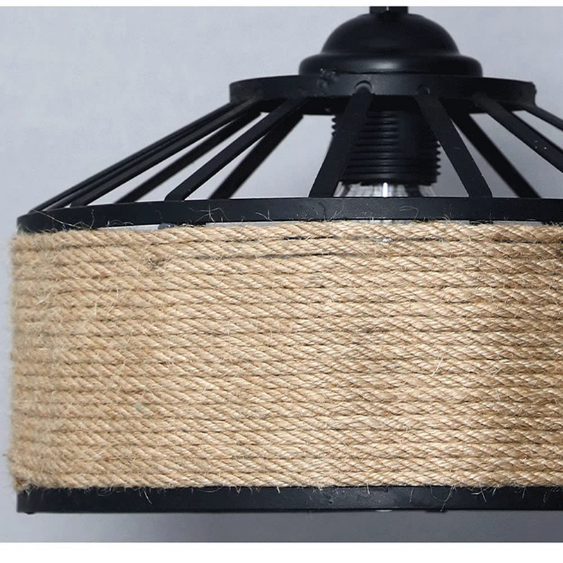 Lustra Vintage LV300/300BK, 1xE27, Rustic Barn, Sfoara si Metal, 150cm, Negru