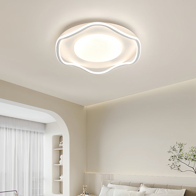 Lustra LED cu telecomanda MODERNO 106W, 2 Cercuri, lumina Rece/Calda/Neutra, Dimabila, Alb