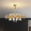 Candelabru Cristal CC850/620GD ,10xE14, 62X45cm, Inaltime Reglabila, Auriu Lucios, Inaltime Reglabila, Design Elegant