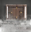 Oglinda LED cu Dulap AXEN 100x70 cm Alb – Banda Verticala si Senzor Touch