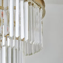 Candelabru Cristal CHAMBORD Petito 3xE14, Diametru 28cm, Auriu Mat, Inaltime Reglabila