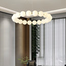 Lustră Suspendată LED Acril Celeste 42W cu Telecomandă, Dimabilă, 3000K/4000K/6000K, Auriu, Metal și Acril