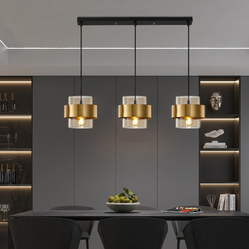 Lustra Suspendata LC866/3LTN, 3XE27, Inaltime Reglabila, Sticla si Metal