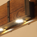 Lustra LED Vintage LV565/4, 12W Rustic Barn, Lemn si Metal, 100cm, Negru