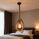 Lustra Vintage LV103/130, 1xE27, Rustic, Sfoara si Metal, 130cm, Suport Negru