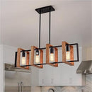 Lustra Vintage LV560/4BK, 4XE27, Rustic Barn, Lemn si Metal, 85cm, Negru