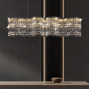 Candelabru Cristal LED cu Telecomanda WAVE Imperio, 81W, 100cm, Crom Lucios, Lumina Calda/Rece/Neutra, Inaltime Reglabila, Lumina Dimabila, Metal si Cristal Lustre LED cu Telecomanda Default Title Alessandro Design