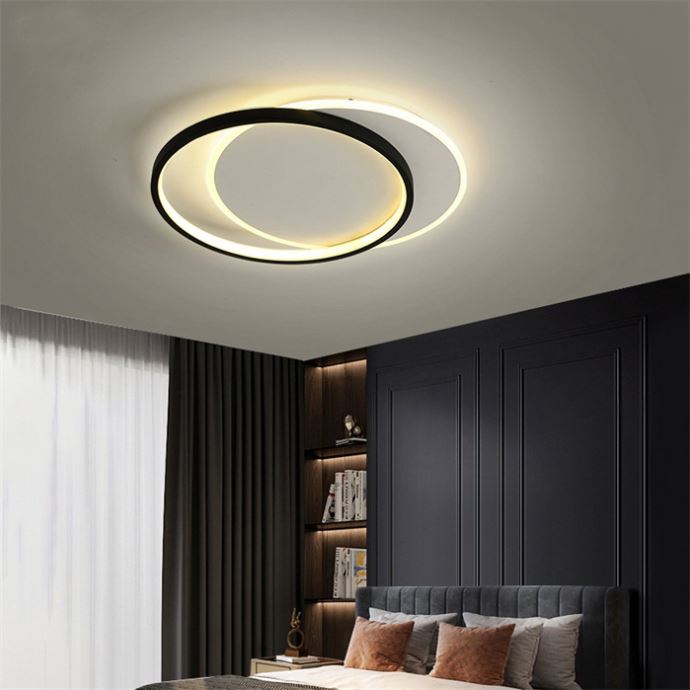 Lustra LED cu telecomanda CHIARA 76W, 3 Cercuri, lumina Rece/Calda/Neutra, Dimabila, Negru