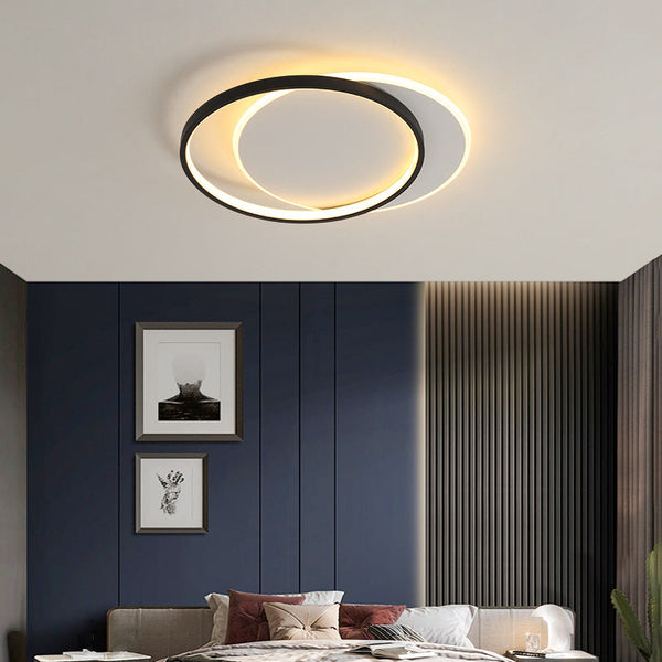 Lustra LED cu telecomanda CHIARA 76W, 3 Cercuri, lumina Rece/Calda/Neutra, Dimabila, Negru