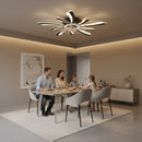 Lustra LED Ventilator VIRTULA cu Telecomanda, 29W, D77cm, Lumina Rece/Neutra/Calda, Metal si Plastic, Alb