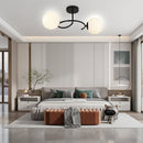 Lustra LED si cristal ORBIT, 55cm, 2xE27, Globuri, Negru