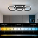 Lustra LED VERTEX 34W, 3 Patrate, Liniara, lumina Rece/Calda/Neutra, Neagra