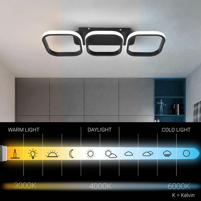 Lustra LED VERTEX 34W, 3 Patrate, Liniara, lumina Rece/Calda/Neutra, Neagra Lustre LED Default Title Alessandro Design
