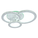 Lustra LED cu telecomanda si cristal NOVA ROTONDA RGB 75W, 3 Cercuri, lumina Rece/Calda/Neutra, Dimabila, Alb