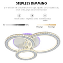 Lustra LED cu telecomanda si cristal NOVA ROTONDA RGB 75W, 3 Cercuri, lumina Rece/Calda/Neutra, Dimabila, Alb