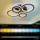 Lustra LED cu telecomanda si cristal NOVA ROTONDA RGB 82W, 4 Cercuri, lumina Rece/Calda/Neutra, Dimabila, Negru Lustre LED cu Telecomanda Default Title Alessandro Design