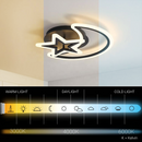 Lustra LED cu telecomanda LUNA SI STEA 59W, 2 Elemente, lumina Rece/Calda/Neutra, Dimabila, Negru