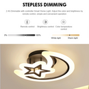 Lustra LED cu telecomanda LUNA SI STEA 59W, 2 Elemente, lumina Rece/Calda/Neutra, Dimabila, Negru