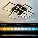 Lustra LED cu telecomanda ELLA 120W, 6 Patrate, lumina Rece/Calda/Neutra, Dimabila, Negru, Metal si Acril Lustre LED cu Telecomanda Default Title Alessandro Design