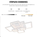 Lustra LED cu telecomanda ELLA 119W, 6 Patrate, lumina Rece/Calda/Neutra, Dimabila, Alb