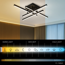 Lustra LED cu Telecomanda LINEX, 43W, 4 Elemente, Liniara, lumina Rece/Calda/Neutra, Dimabila, Negru