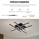 Lustra LED cu Telecomanda LINEX, 81W, 6 Elemente, Liniara, lumina Rece/Calda/Neutra, Dimabila, Negru