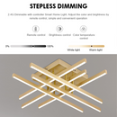 Lustra LED cu Telecomanda LINEX, 81W, Lumina 3000K/4000K/6000K, Dimabila, Auriu