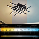 Lustra LED cu Telecomanda LINEX, 108W, 8 elemente, Lumina Rece/Calda/Neutra, Dimabila, Negru