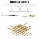 Lustra LED cu Telecomanda LINEX, 108W, Lumina 3000K/4000K/6000K, Dimabila, Auriu