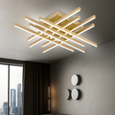 Lustra LED cu Telecomanda LINEX, 108W, Lumina 3000K/4000K/6000K, Dimabila, Auriu