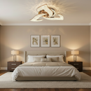 Lustra LED HALESA Eleganza cu telecomanda si cristal, 44W, 3 Surse, Lumina Rece/Calda/Neutra, Dimabila, Auriu