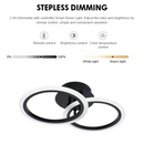 Lustra LED cu telecomanda BETTY 27W, 2 Cercuri, lumina Rece/Calda/Neutra, Dimabila, Negru