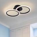 Lustra LED cu telecomanda BETTY 27W, 2 Cercuri, lumina Rece/Calda/Neutra, Dimabila, Negru