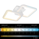 Lustra LED cu telecomanda ZOE 40W, 2 Patrate,  lumina Rece/Calda/Neutra, Dimabila, Alb