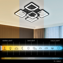 Lustra LED cu telecomanda ZOE 65W, 5 Patrate, lumina Rece/Calda/Neutra, Dimabila, Negru Lustre LED cu Telecomanda Default Title Alessandro Design