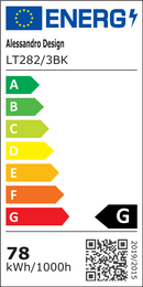 Lustra LED cu telecomanda TIANA 78W, 3 Elipse, lumina Rece/Calda/Neutra, Dimabila, Negru