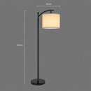 Lampadar KOKSHETAU, 1 x E27, Metal, Alb si Negru