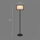 Lampadar KYZYLORDA, 1 x E27, Metal, Negru