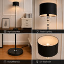 Lampadar PAVLODAR, 1 x E27, Metal si Cristal, Negru