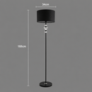 Lampadar PAVLODAR, 1 x E27, Metal si Cristal, Negru