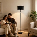 Lampadar PAVLODAR, 1 x E27, Metal si Cristal, Negru