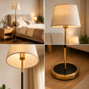 Lampadar SEMEY, 1 x E27, Metal, Alb si Auriu